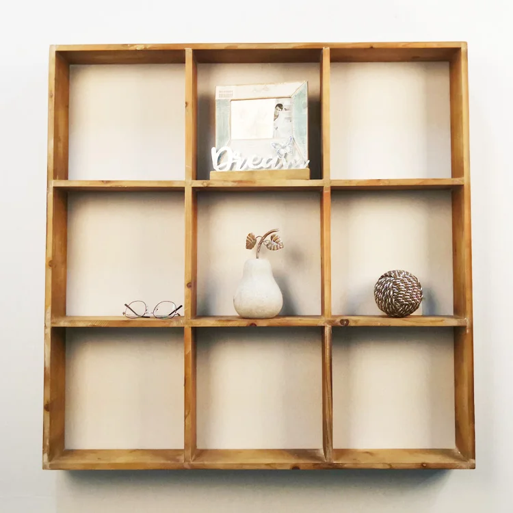 Solid wood designs wall mounted book shelf for storage