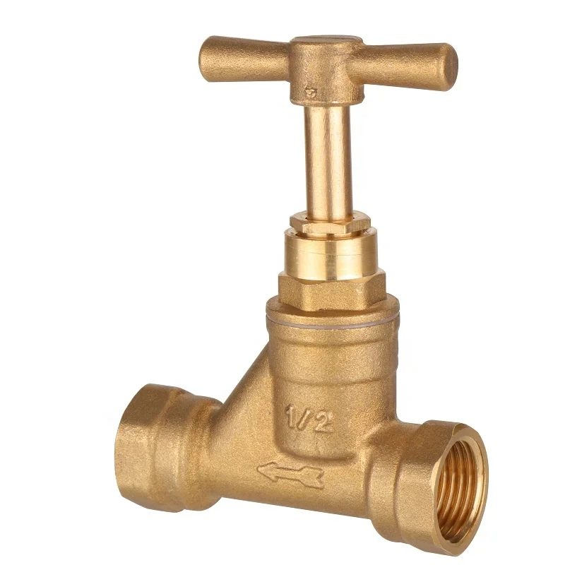 Forged 1/2 female  brass color stop cock valve