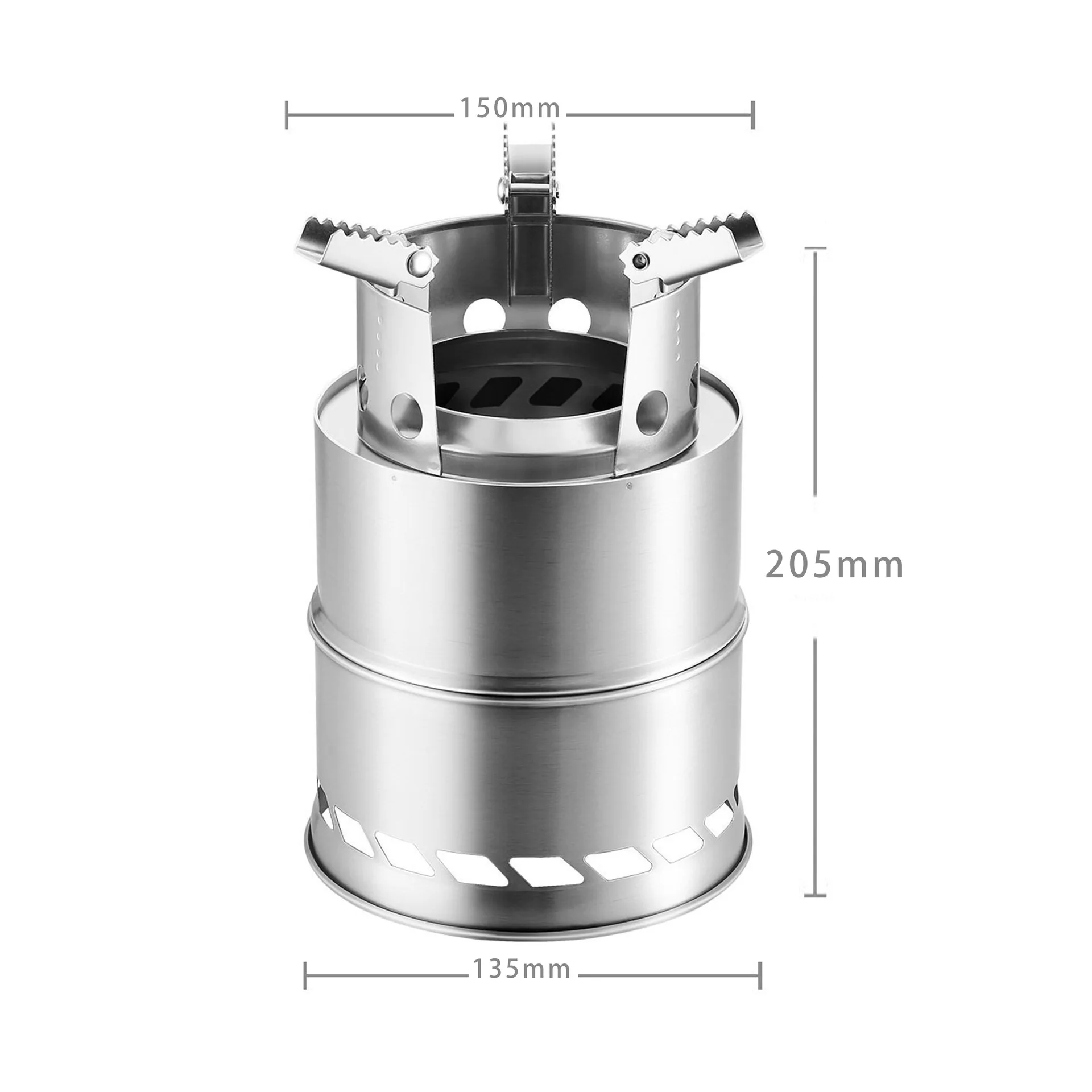 Amazon hot sell  portable stainless steel folding wood stove wild picnic camping firewood stove
