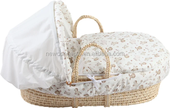 Thanks giving hand made baby bed basket corn husk newbron moses basket