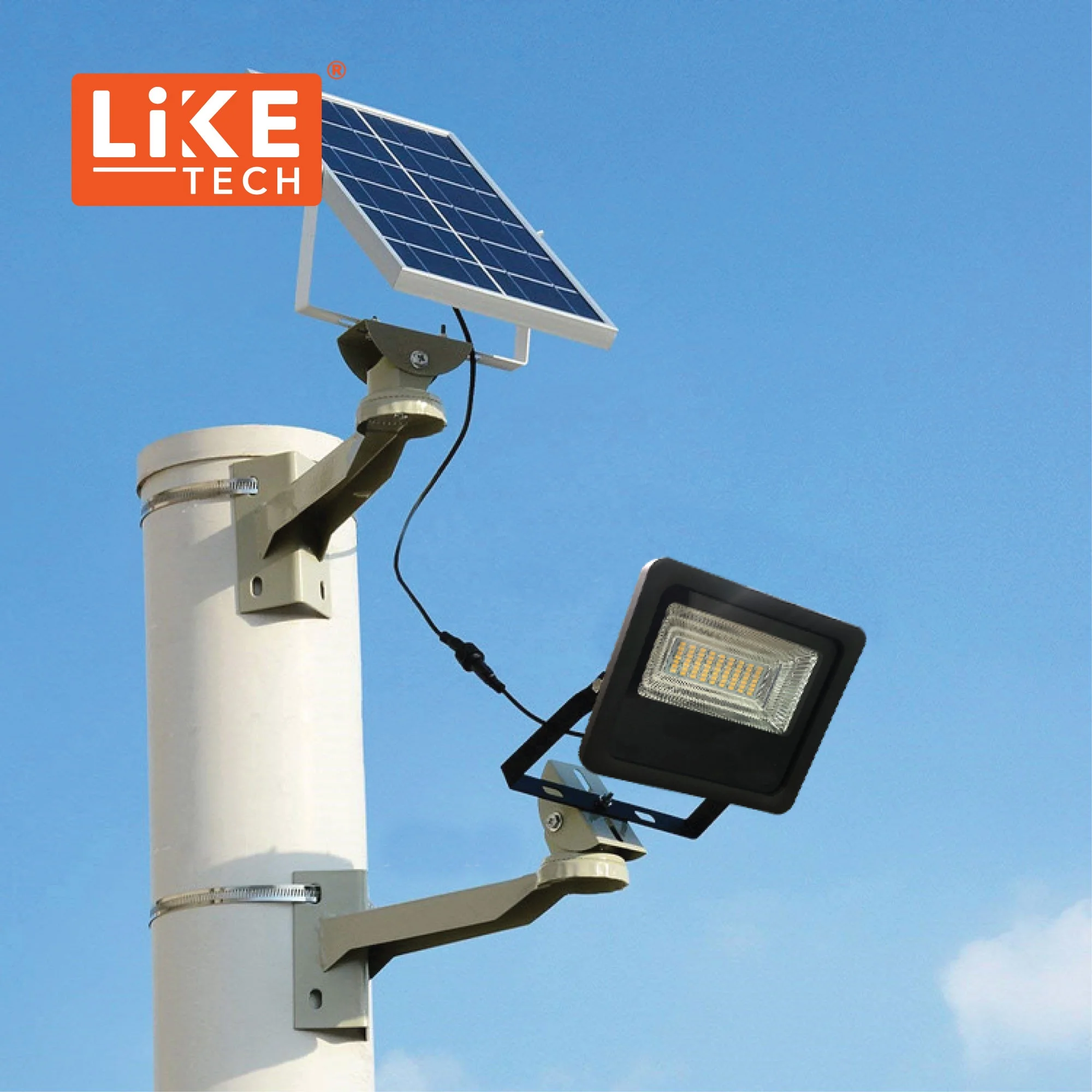 
LikeTech Solar Power lighting customized projector light projector light for warehouse road billboard 