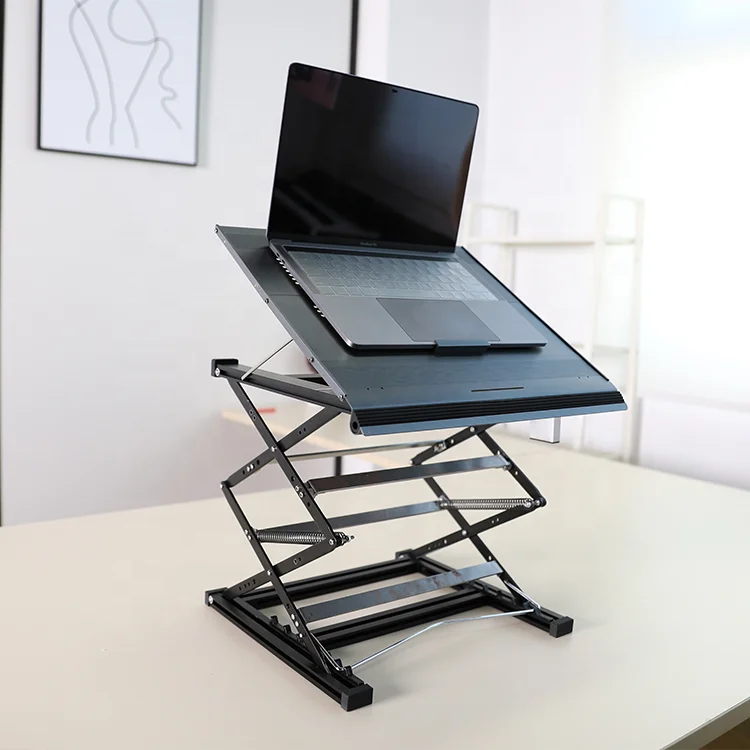 Converter Ergonomic Sit To Stand Desk Gas Spring Office Workstation Anti Fatigue Stand Up Down Desk Sit Stand Workstation