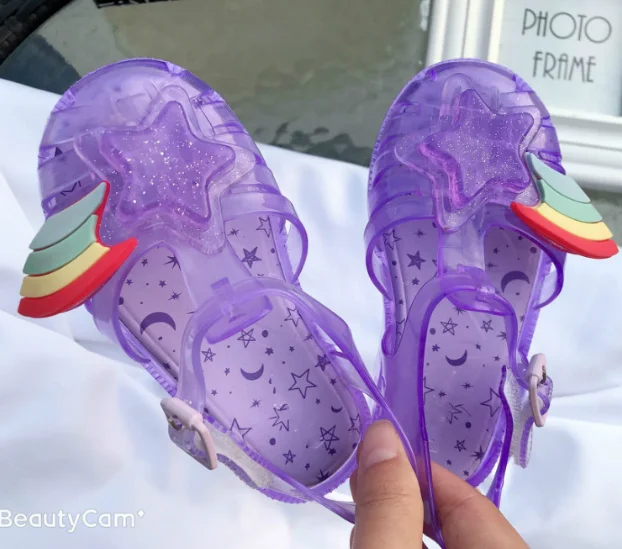 
Star and rainbow new design mini melissa kids jelly sandals 