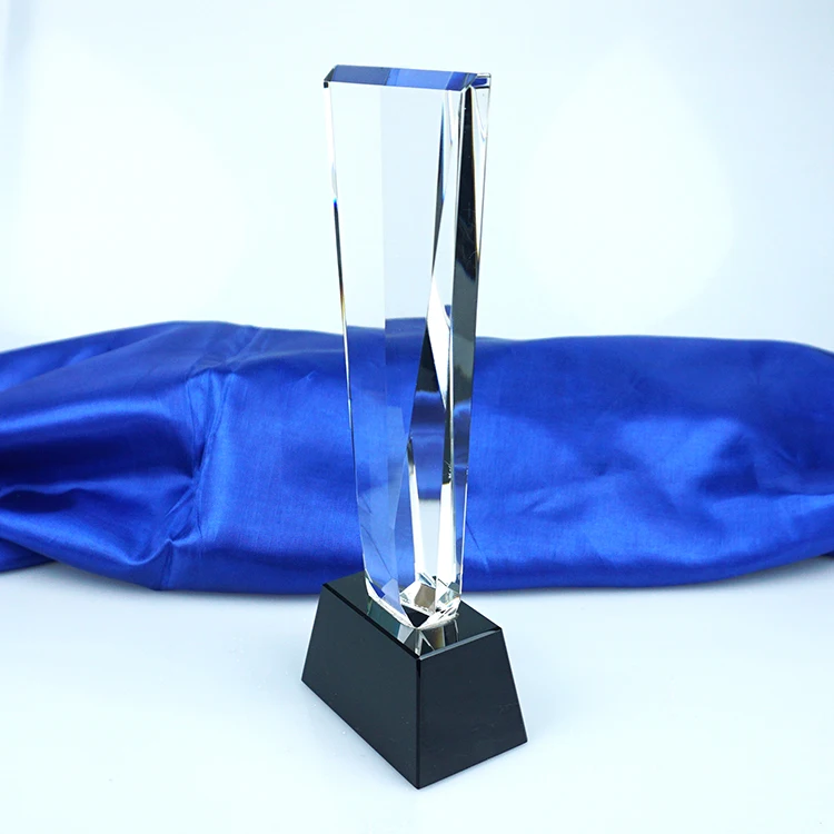 High quality Award cylinder Large Crystal Pillar Trophy