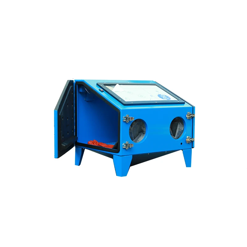 High pressure small sandblast cabinet for rust cleaning 150L sandblaster blasting machine electricelectric sandblaster
