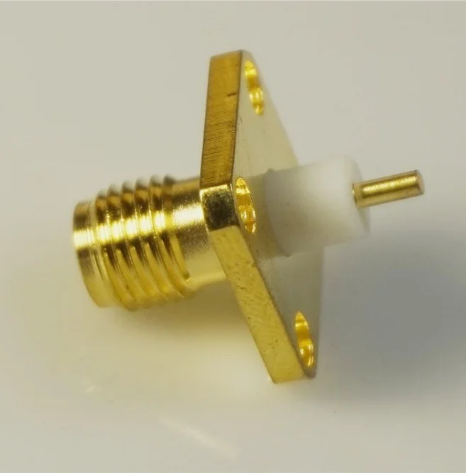 SMA connector RF SMA Female Chassis Panel Mount solder flange 4-hole 12.7x12.7mm