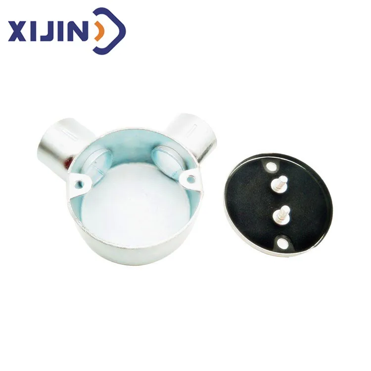 Theadless Metal Conduit Fittings- 20mm  Angle 2  Way Junction Box with Lid and Gasket