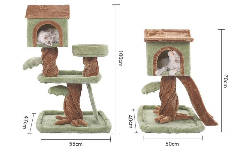 Wholesale Custom Tree Like Multi-layer Plush Cat Tree Simulated Plant Cat Furniture