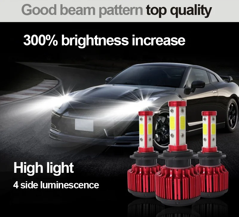 led car light bulb 4 side 360 led x6 g20 led headlight 40w 4000lm