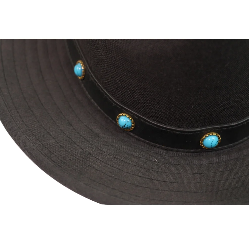 
Plain 100% Cotton wholesale wide brim man Panama straw cowboy hats SFH0008 