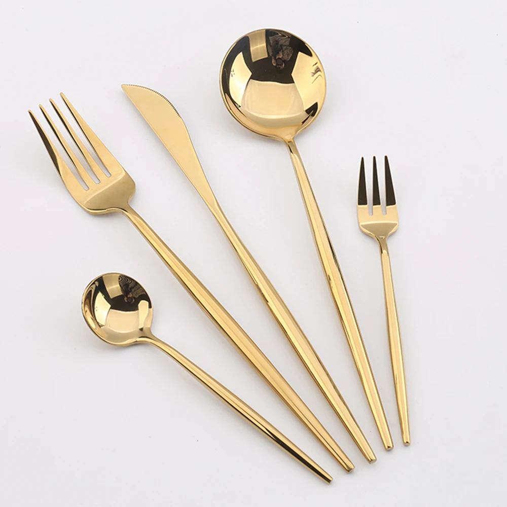 
Bulk gold flatware 304 Stainless Steel Western Tableware wedding dinnerware 