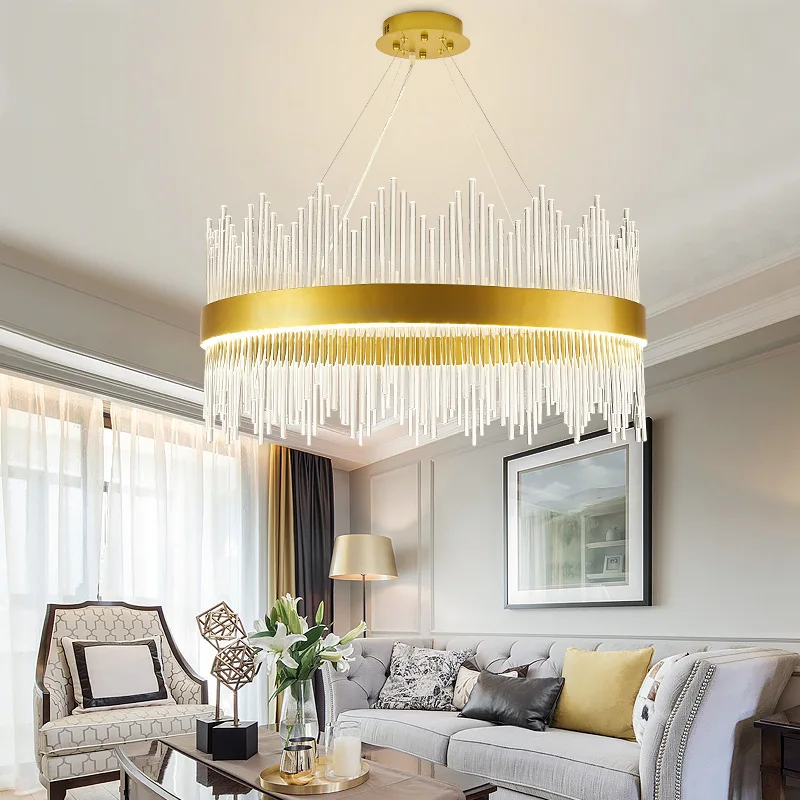 Modern Contemporary Antique Gold Crystal Chandelier Modern Living Room Hotel Luxury Chandelier