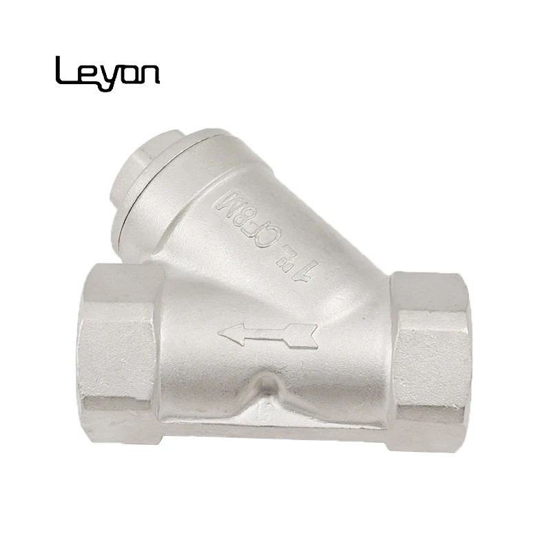 Stainless steel 304 sanitary water plumbing class 150 Y strainer with removable screen ball valves