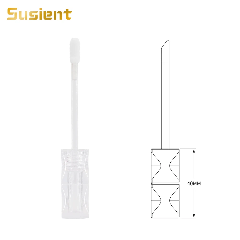 cosmetics packaging luxury transparent lip gloss tubes with wands clear tube bottle unique shape lipgloss tubes