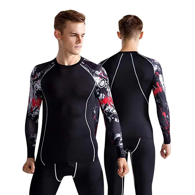 Compression shirt bjj rush guard long sleeve jiu jitsu rashguards Custom Sublimation Printed MMA Rash Guard For Men