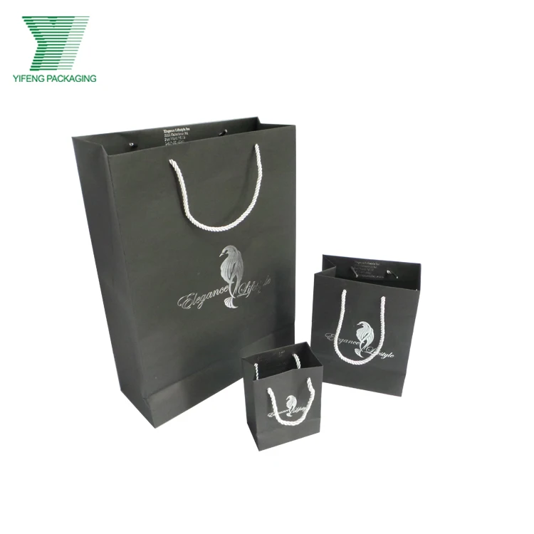 wholesale high end customized paper shopping bag with diecut handle
