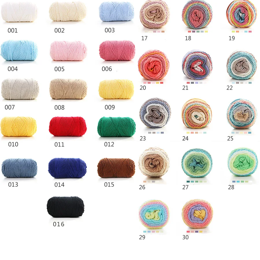 Оптовая продажа от производителя, пряжа для вязания, хлопчатобумажная Радужная цветная пряжа для вязания крючком