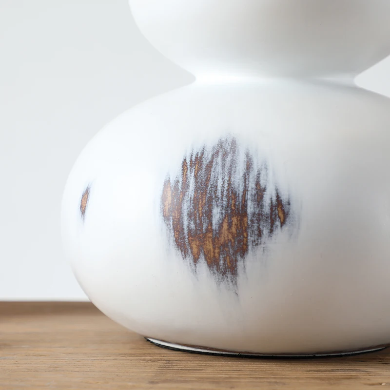 Bedside Table Lights Bottle Gourd Shape Resin Decorative Lamp For Living Room