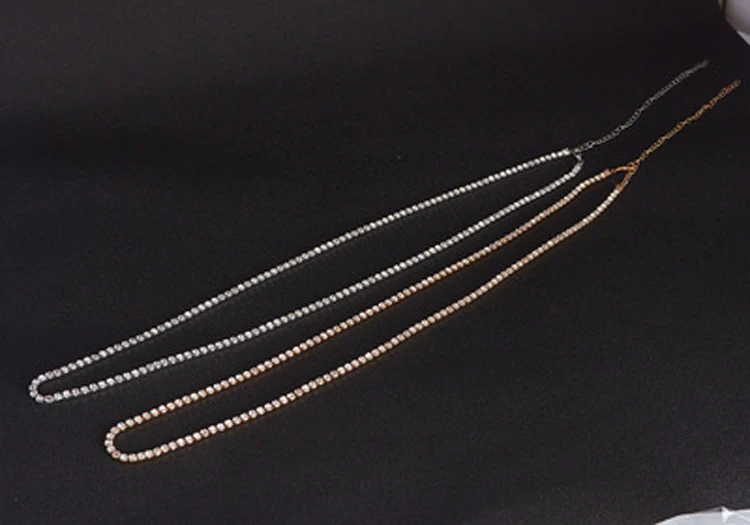 Summer Jewelry Women Gift Bikini Beach Sexy Rhinestones Golden Belly Chain Waist Body Jewelry