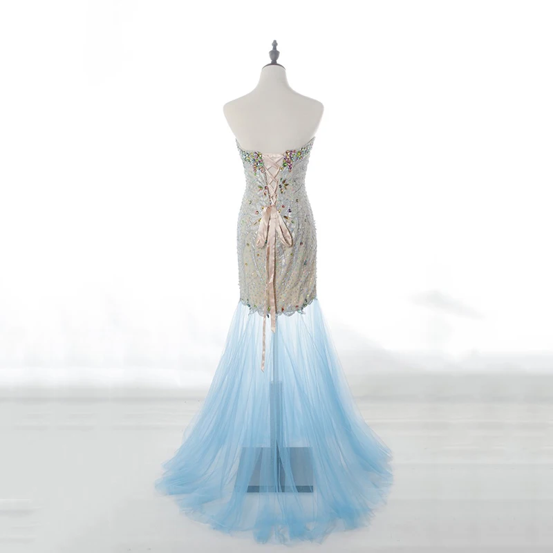 
2019 summer formal ball gown elegant beaded long mermaid evening dress 