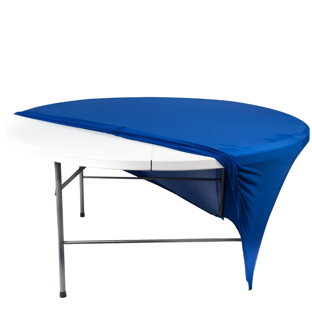 
Wholesale Party Supply 60 inch Round Stretch Tablecloth Black Table Cloth Spandex Table Cover For Wedding Event Decoration 