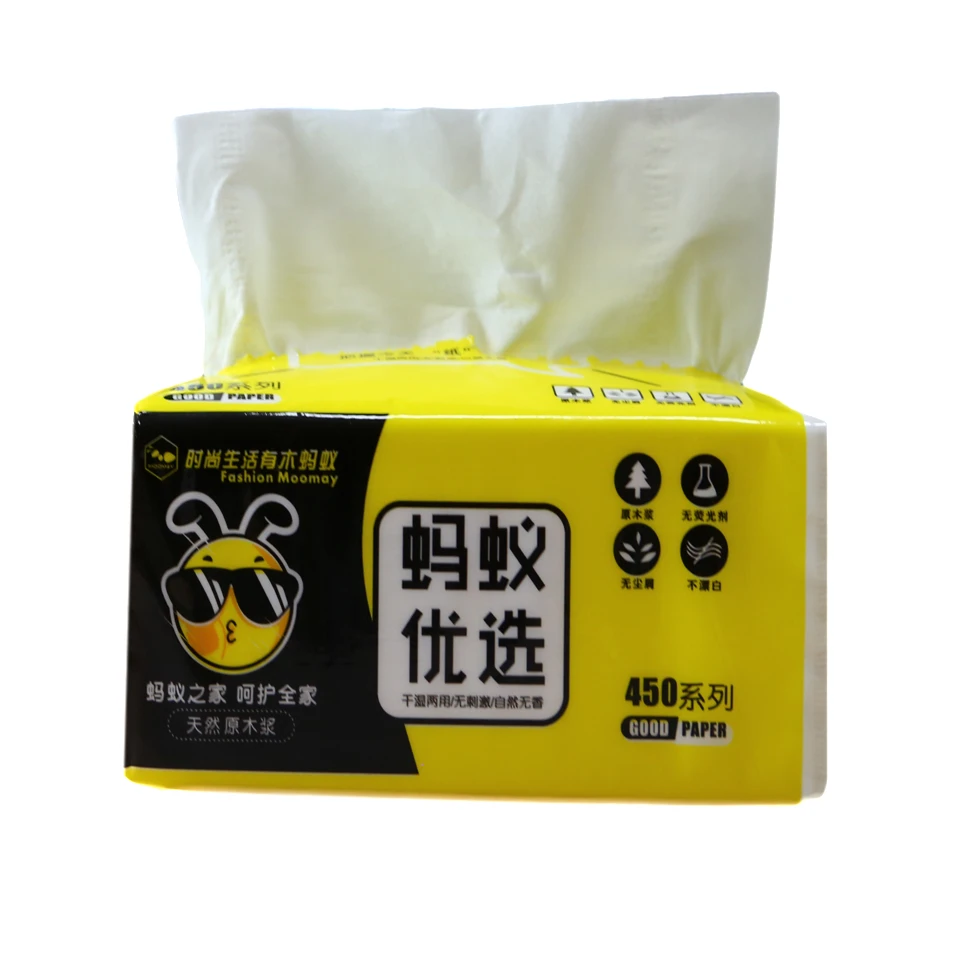 Zo Virgin Wood Pulp тиснение сильная и мягкая лицевая ткань, 2 слоя, 300 шт.