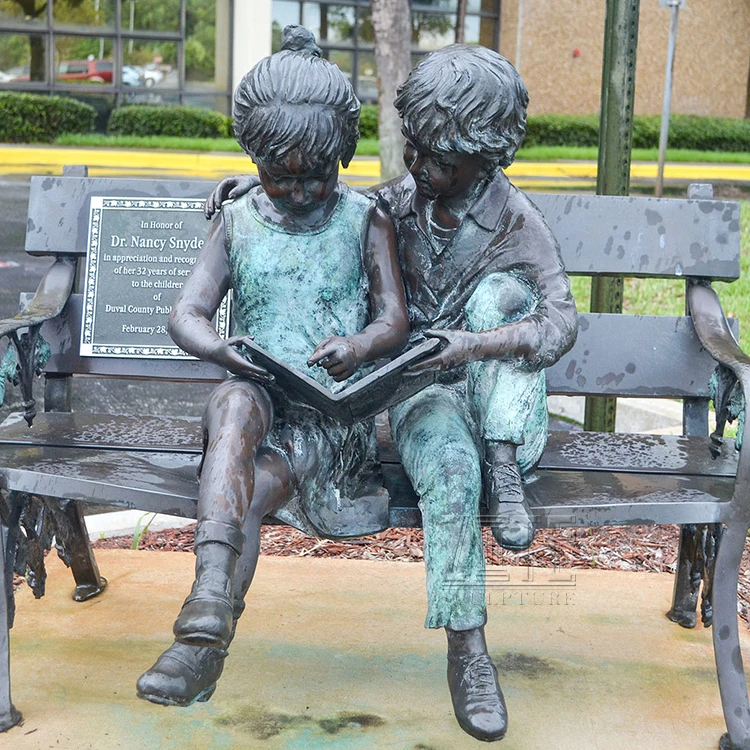 Popular Designs metal craft bronze children statue sculptures