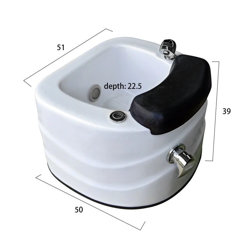 Hot selling can surfing automatically  fiberglass pedicure basin foot massage bowl with 7 colorful lamps