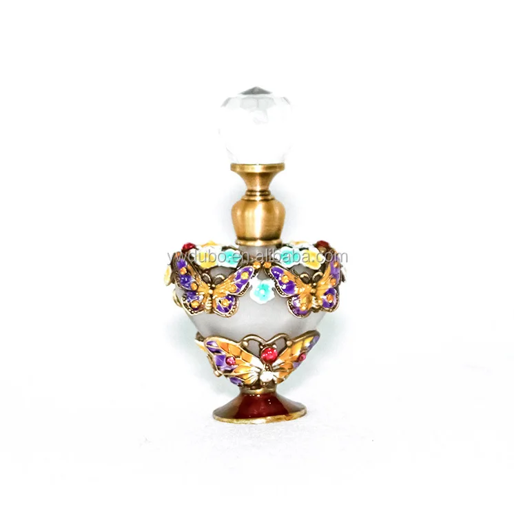5ml Metal Alloy Butterfly Dragonfly Design Empty Glass Perfume Bottle Essential 0il Refillable Heart Shape Bottles#59697D