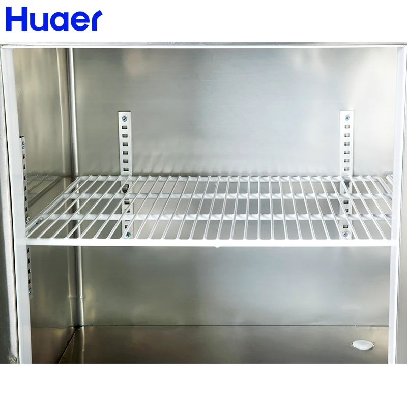 HUAER Refrigerator 2 Door Counter Top Salad bar Fridge Table