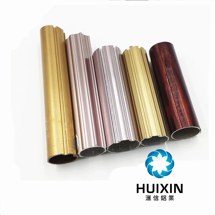Foshan Factory Anodized Bronze Extruded Aluminum Profile Aluminium Curtain Pipe