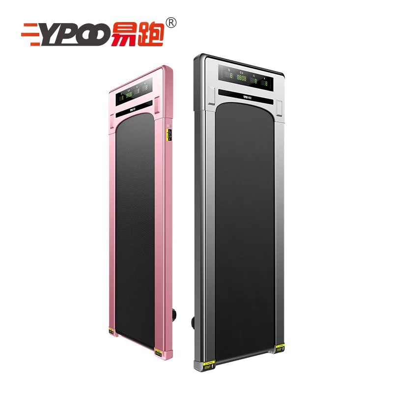 YPOO small home exercise workout motorized machine treadmill pad pink treadmill with  YPOOFIT APP under desk treadmill