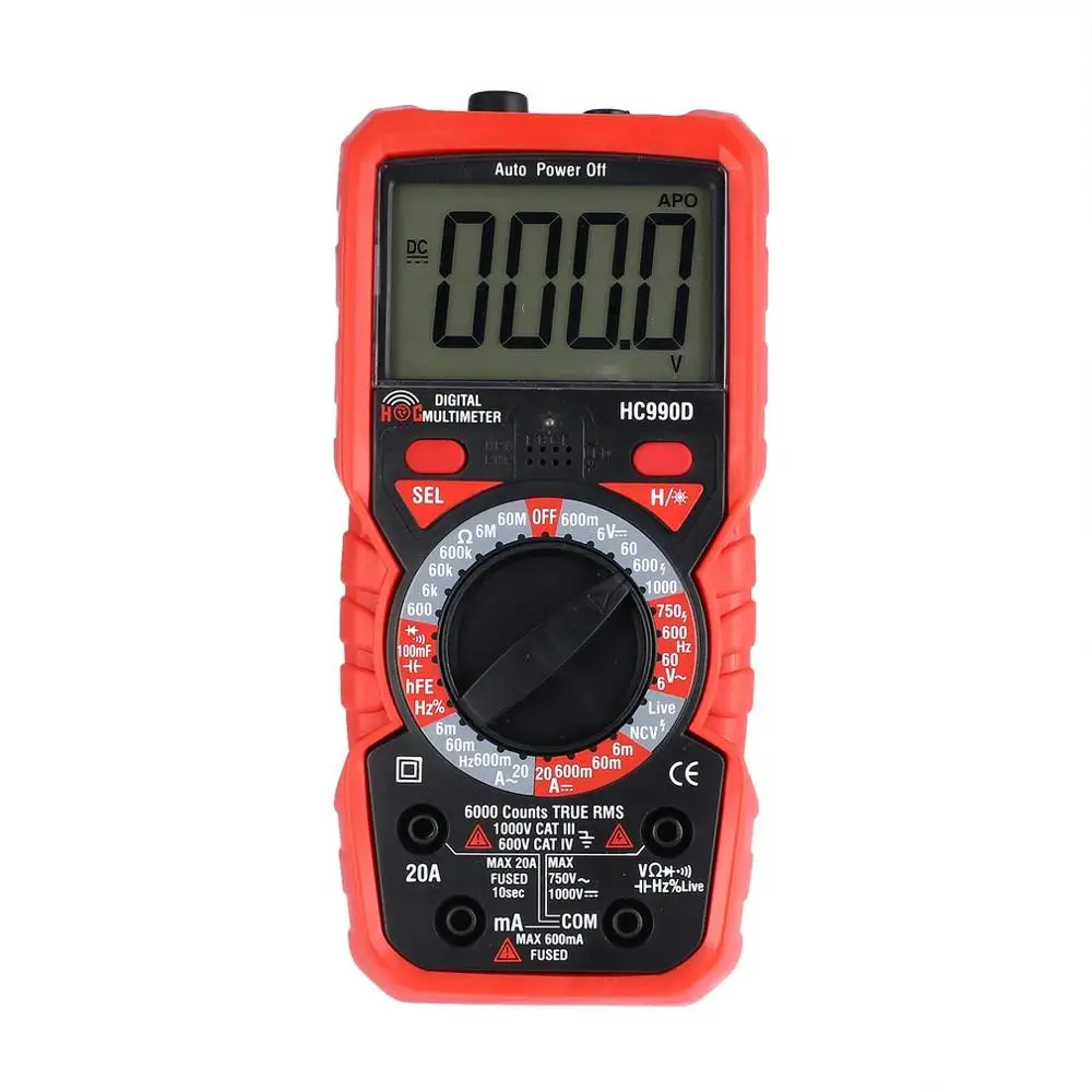 
HC990D Professional High Precision Multimeter Tester True Rms 6000 Counts Digital Multimeter 