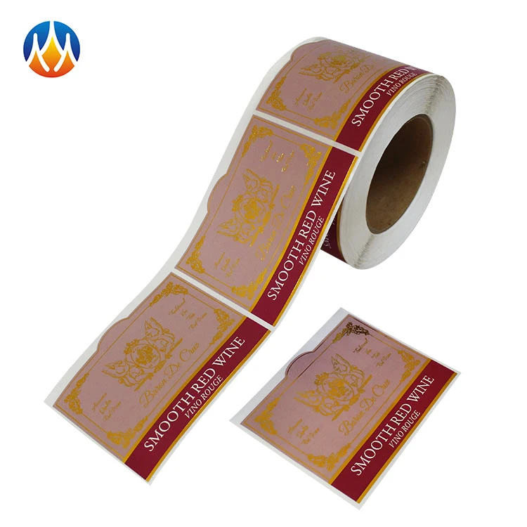 Custom gold suppliers adhesive sticker wine bottle labels