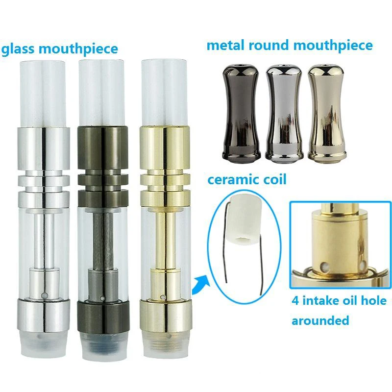 Cbd cartridge 0.5ml vape oil cartridges 510 ceramic coil glass tank atomizer factory direct sale