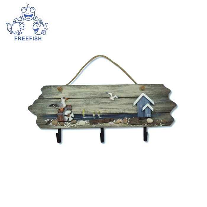Деревянная вешалка для чайки с 3 крючками, крючки для полотенец с рисунком деревянной кабины, настенные крючки, вешалки, подвесное украшение, настенный крючок для ключей