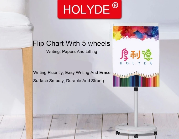 
Mobile Magnetic Dry Erase Whiteboard Display Easel Bulletin Board with Five Wheels for Home Office School 