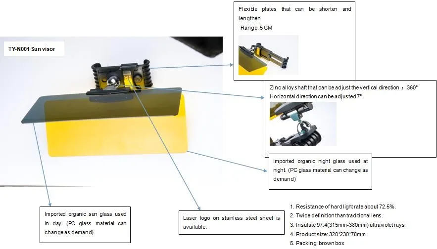 2 in 1 car sun visors