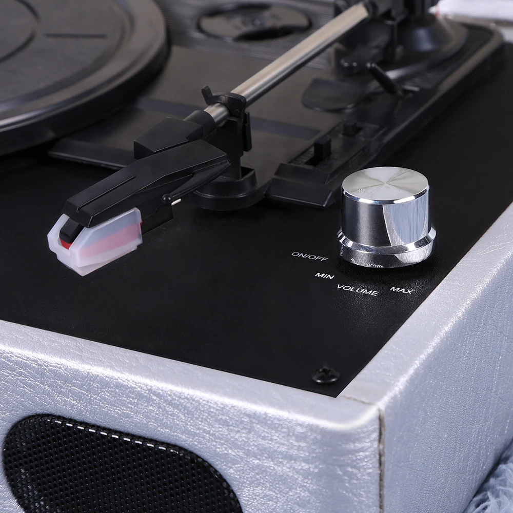 
Suitcase Record Player Turntable, 3 Speed Record Player Suitcase with Built in 3W*2 Speakers/ Aux Input/ RCA Line Out/Earphone 