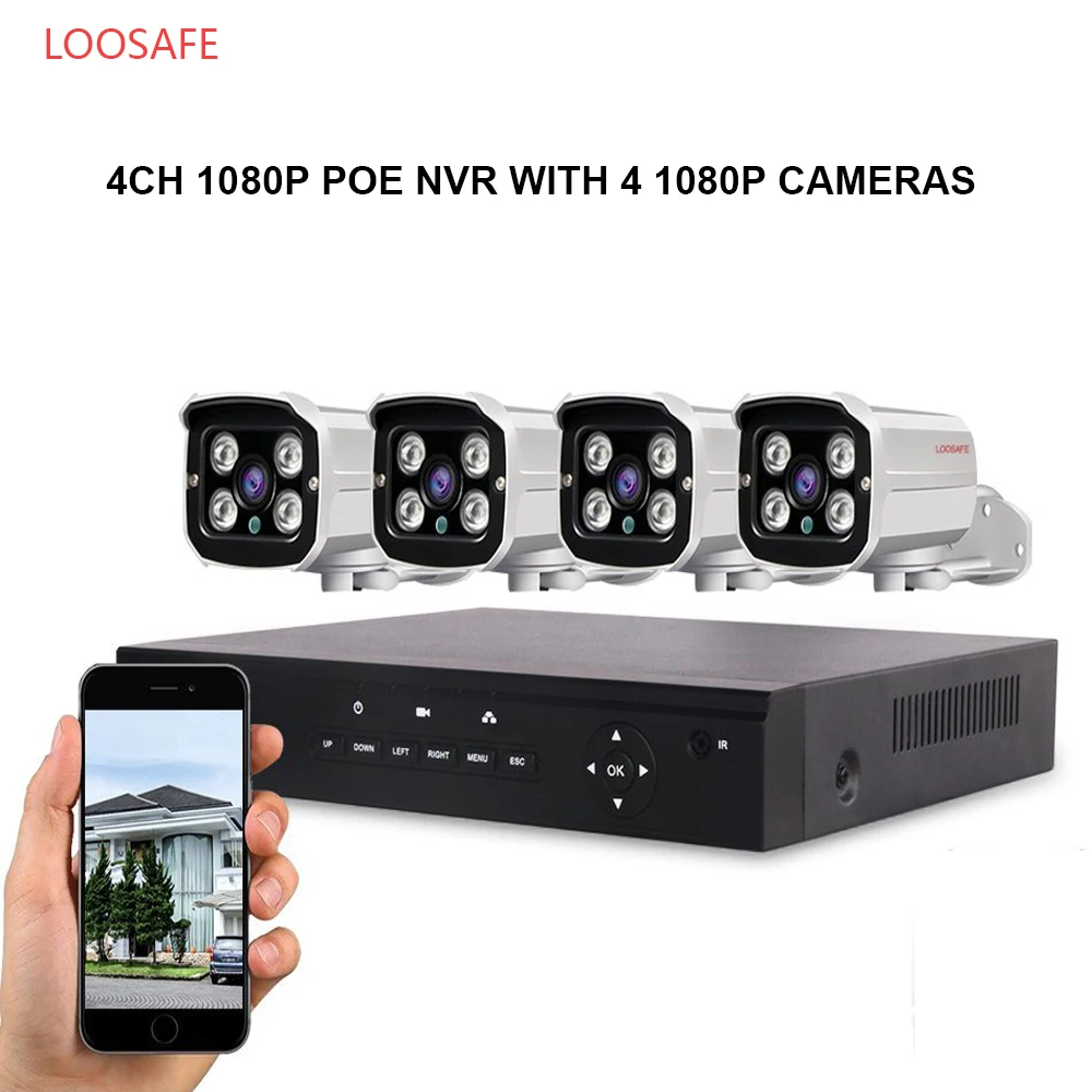 Высокое качество 1080 P камеры системы безопасности 4ch PoE NVR комплект
