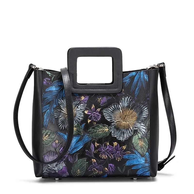 Designer Vegan Leather Pattern Printed Women Italy Handbag Brands