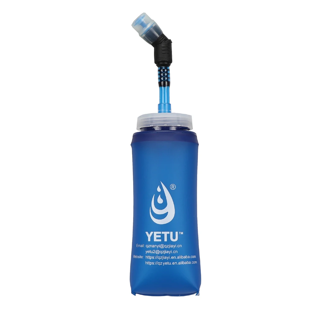 Wholesale Custom Logo350ml BPA Free TPU Foldable Collapsible Soft Sports Running Hiking Climbing Water Bottle with Filter