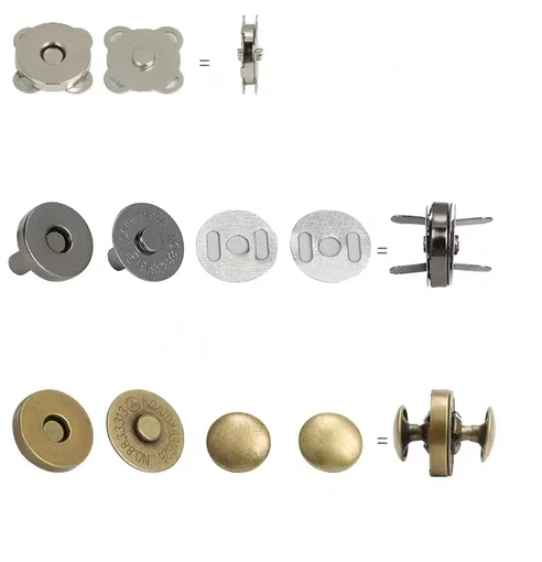 YK 3698  hot sale bag accessory hardware round magnetic buckle with customized sizes