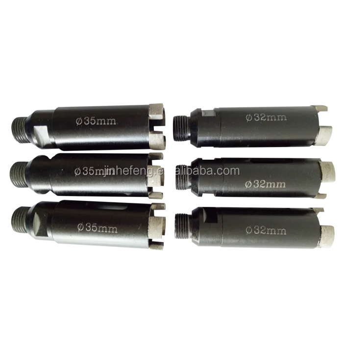 
Segmented diamond drill core bit with vacuum brazed teeth on side for granite or limestone 