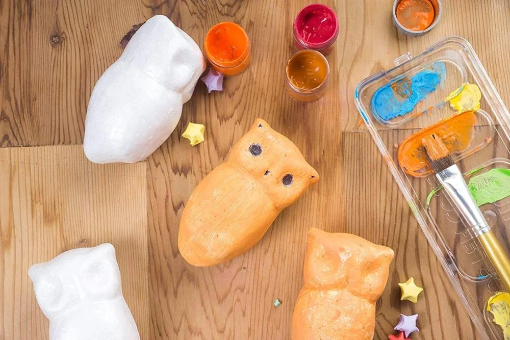 Factory Direct Selling Craft Foam  Owl Shaped Styrofoam  For DIY Crafts Project, Kids Art Class, White Polystyrene Foam