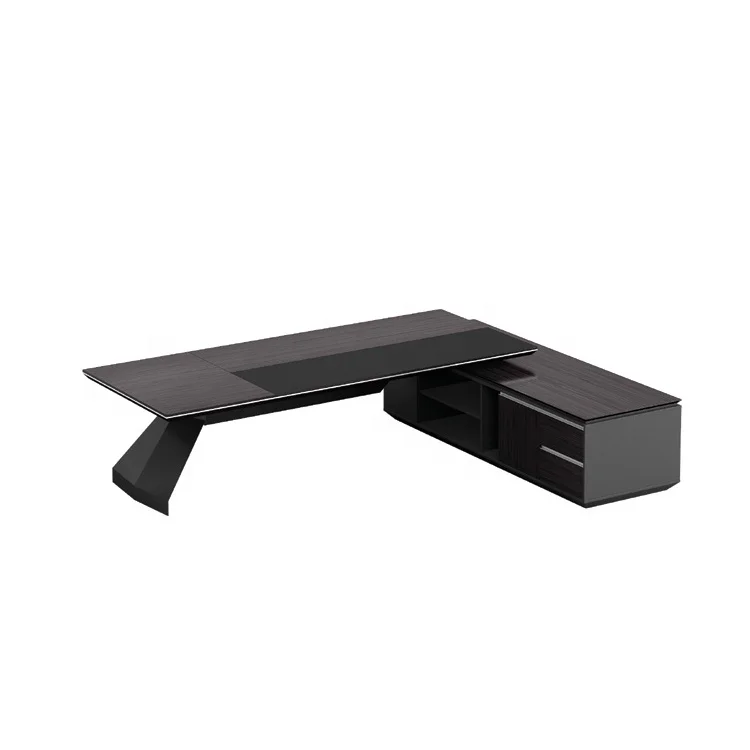 
High Tech Executive L Shaped Office Luxury Big Boss Table Desk With Locking 