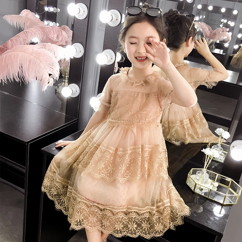 Высококачественное элегантное женское вечернее свадебное детское платье на день рождения кружевные платья для девочек
