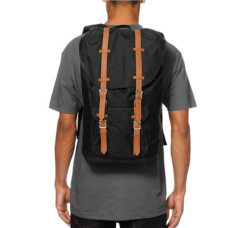 
2020 New Arrival Little America Black 25L Leisure Canvas Laptop Backpack 