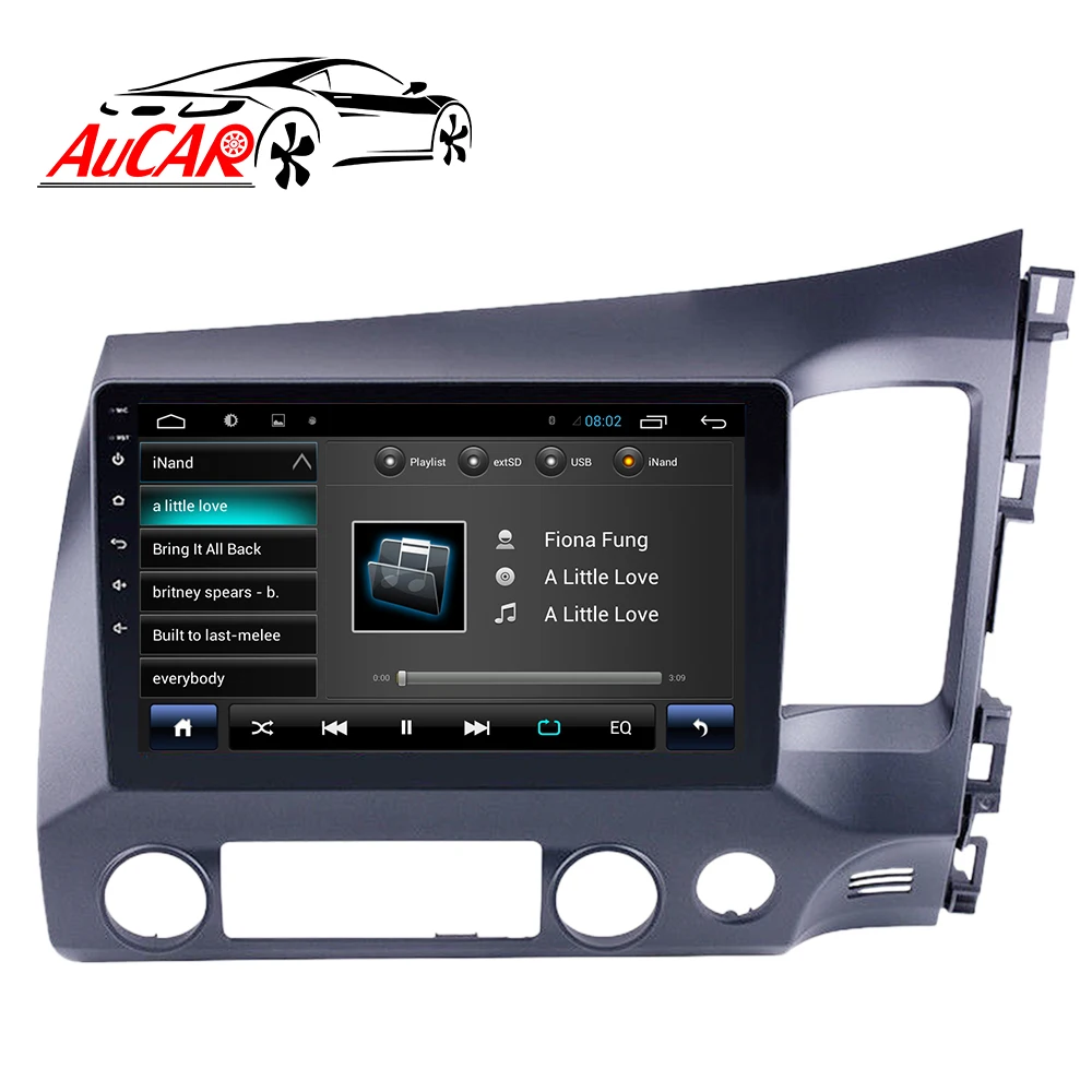 Автомагнитола AuCAR 10 1 дюйма Android GPS-навигация DVD мультимедийный плеер монитор для Honda Civic RHD