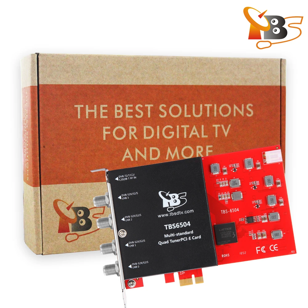 
TBS6504 Quad Tuner dvb s2 fta satellite receiver pci-e dvb-t2 tuner tv card ISDB-T DVB-C capturing card for IPTV streaming 